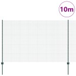 vidaXL Îngrădire cu stâlpi Verde 1.5 x 10 m Oțel