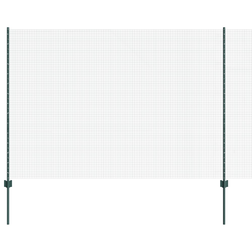 vidaXL Îngrădire cu stâlpi Verde 1.6 x 10 m Oțel