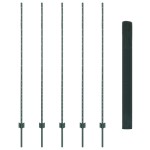 vidaXL Îngrădire cu stâlpi Verde 1.6 x 10 m Oțel