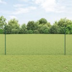 vidaXL Îngrădire cu stâlpi Verde 1.6 x 10 m Oțel