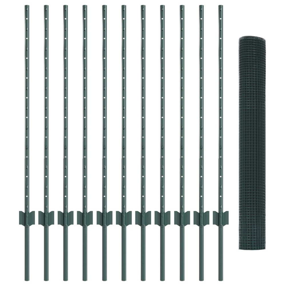 vidaXL Set Gard de Grădină Set de 2 Verde Oțel Galvanizat 25 x 1 m