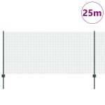 vidaXL Îngrădire cu stâlpi Verde 1 x 25 m Oțel vidaXL Îngrădire cu stâlpi Verde 1 x 25 m Oțel
