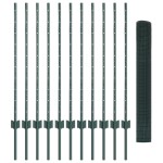 vidaXL Îngrădire cu stâlpi Verde 1 x 25 m Oțel vidaXL Îngrădire cu stâlpi Verde 1 x 25 m Oțel