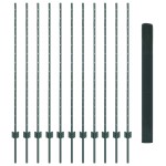 vidaXL Îngrădire cu stâlpi Verde 1.4 x 25 m Oțel vidaXL Îngrădire cu stâlpi Verde 1.4 x 25 m Oțel