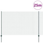 vidaXL Îngrădire cu stâlpi Verde 1.5 x 25 m Oțel vidaXL Îngrădire cu stâlpi Verde 1.5 x 25 m Oțel