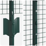 vidaXL Set Gard Set de 2 Verde Metal 25 x 1.5 m Durabil Gard Verde