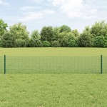 vidaXL Îngrădire cu stâlpi Verde 0.4 x 50 m Oțel