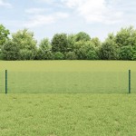 vidaXL Îngrădire cu stâlpi Verde 0.4 x 50 m Oțel