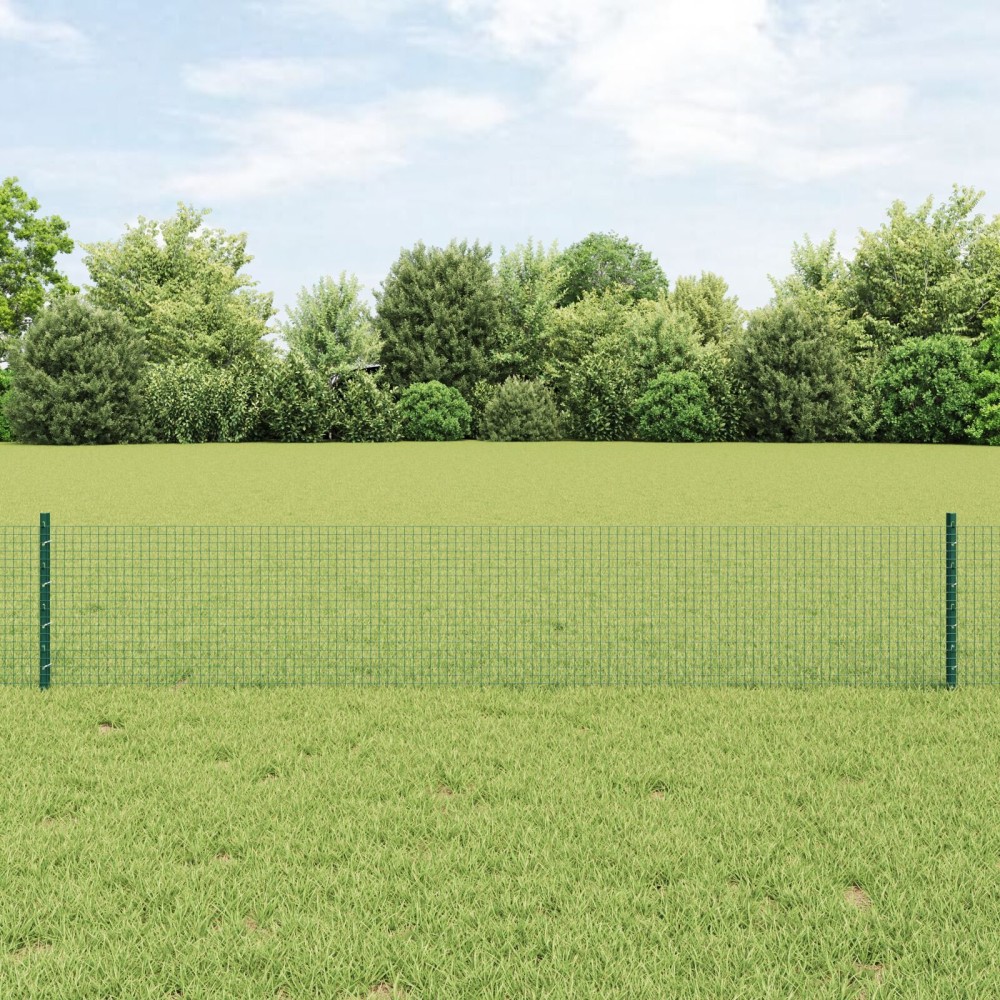 vidaXL Îngrădire cu stâlpi Verde 0.4 x 50 m Oțel