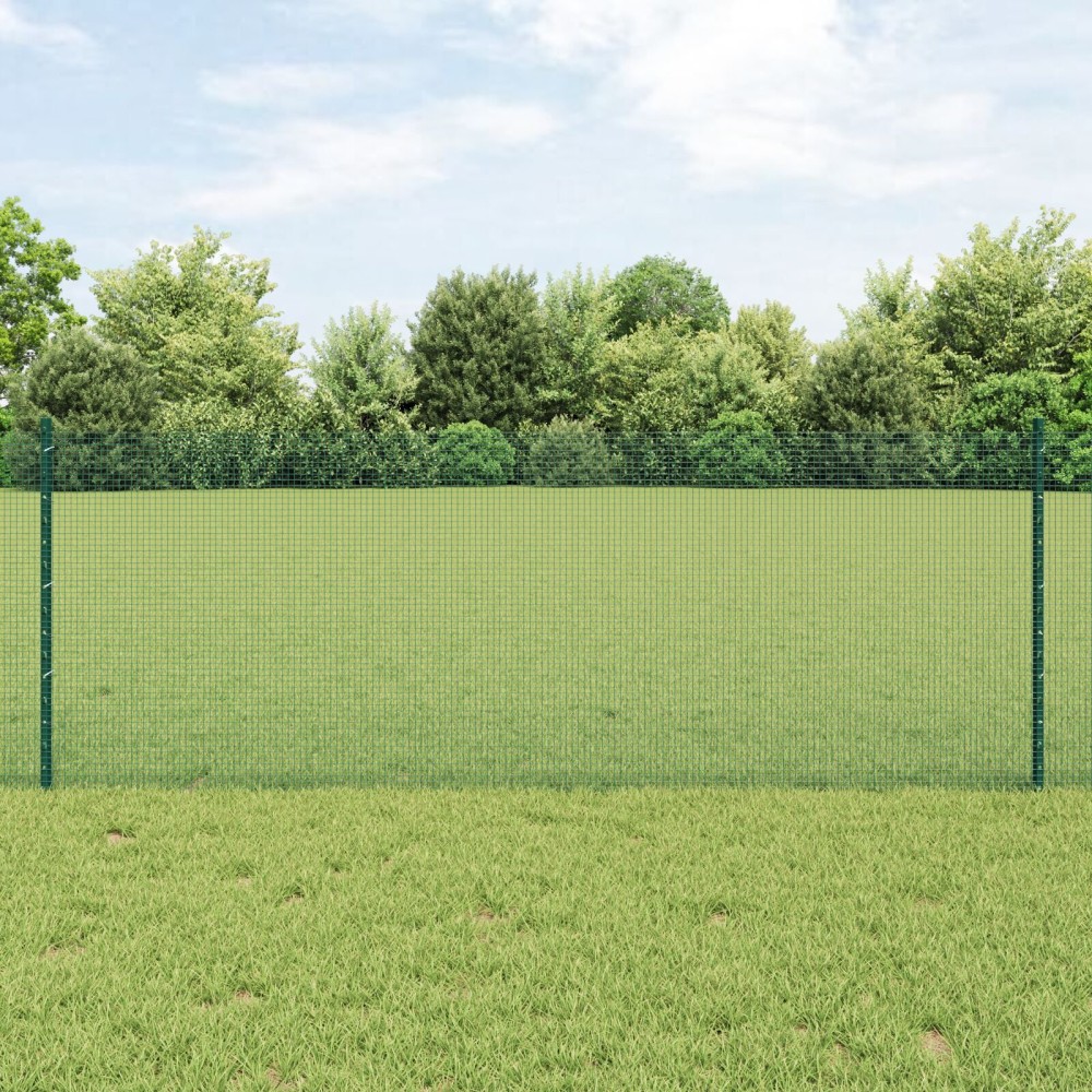 vidaXL Îngrădire cu stâlpi Verde 0.8 x 50 m Oțel