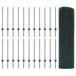 vidaXL Îngrădire cu stâlpi Verde 0.8 x 50 m Oțel vidaXL Îngrădire cu stâlpi Verde 0.8 x 50 m Oțel