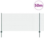 vidaXL Îngrădire cu stâlpi Verde 1 x 50 m Oțel