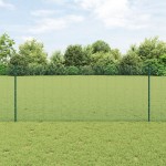 vidaXL Îngrădire cu stâlpi Verde 1 x 50 m Oțel