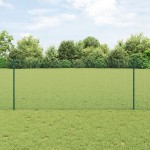 vidaXL Îngrădire cu stâlpi Verde 1 x 50 m Oțel