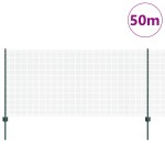 vidaXL Îngrădire cu stâlpi Verde 1 x 50 m Oțel