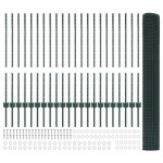 vidaXL Îngrădire cu stâlpi Verde 1 x 50 m Oțel