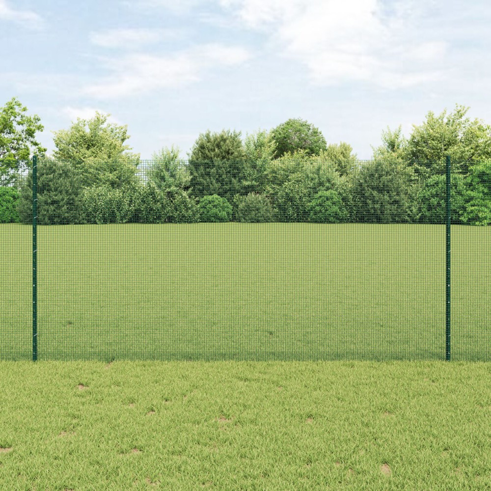 vidaXL Îngrădire cu stâlpi Verde 1.2 x 50 m Oțel