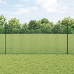 vidaXL Îngrădire cu stâlpi Verde 1.2 x 50 m Oțel vidaXL Îngrădire cu stâlpi Verde 1.2 x 50 m Oțel
