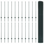vidaXL Îngrădire cu stâlpi Verde 1.2 x 50 m Oțel
