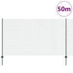vidaXL Îngrădire cu stâlpi Verde 1.4 x 50 m Oțel vidaXL Îngrădire cu stâlpi Verde 1.4 x 50 m Oțel