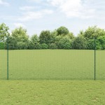 vidaXL Zid de sârmă sudată cu 22 de stâlpi U Verde 1.5x50 m Oțel