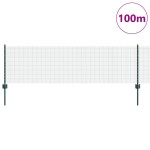 vidaXL Îngrădire cu stâlpi Verde 0.6 x 100 m Oțel