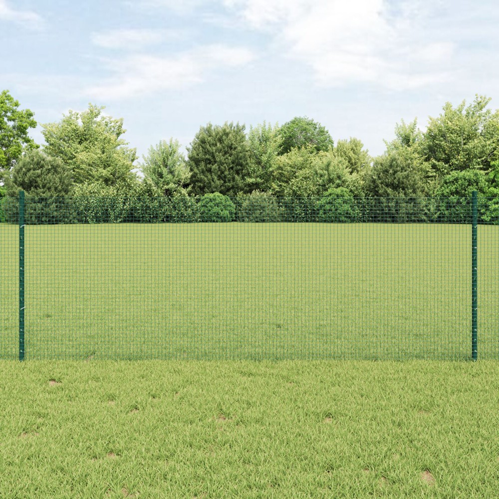 vidaXL Îngrădire cu stâlpi Verde 0.8 x 100 m Oțel