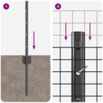vidaXL Îngrădire cu stâlpi Gri 0.4 x 10 m Oțel vidaXL Îngrădire cu stâlpi Gri 0.4 x 10 m Oțel