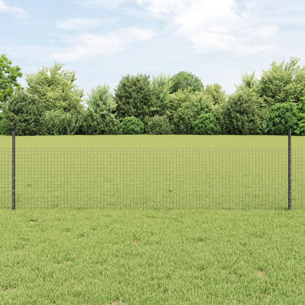 vidaXL Set Gard de Pui Set de 2 Gri Oțel, PVC 25 x 0,5 m Pliabil