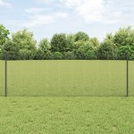 vidaXL Îngrădire cu stâlpi Gri 0.8 x 25 m Oțel vidaXL Îngrădire cu stâlpi Gri 0.8 x 25 m Oțel
