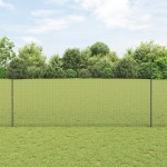 vidaXL Îngrădire cu stâlpi Gri 1.4 x 25 m Oțel