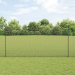 vidaXL Îngrădire cu stâlpi Gri 1.5 x 25 m Oțel