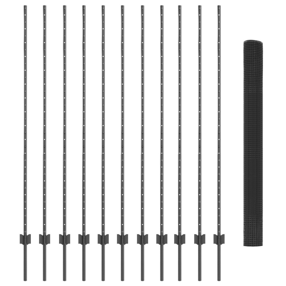 vidaXL Set Gard Set de 2 Gri Metal 25 x 1.5 m Durabil
