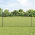 vidaXL Îngrădire cu stâlpi Gri 1.5 x 25 m Oțel