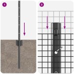 vidaXL Îngrădire cu stâlpi Gri 0.4 x 50 m Oțel vidaXL Îngrădire cu stâlpi Gri 0.4 x 50 m Oțel