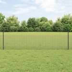 vidaXL Îngrădire cu stâlpi Gri 0.5 x 50 m Oțel vidaXL Îngrădire cu stâlpi Gri 0.5 x 50 m Oțel