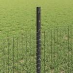 vidaXL Îngrădire cu stâlpi Gri 0.5 x 50 m Oțel vidaXL Îngrădire cu stâlpi Gri 0.5 x 50 m Oțel
