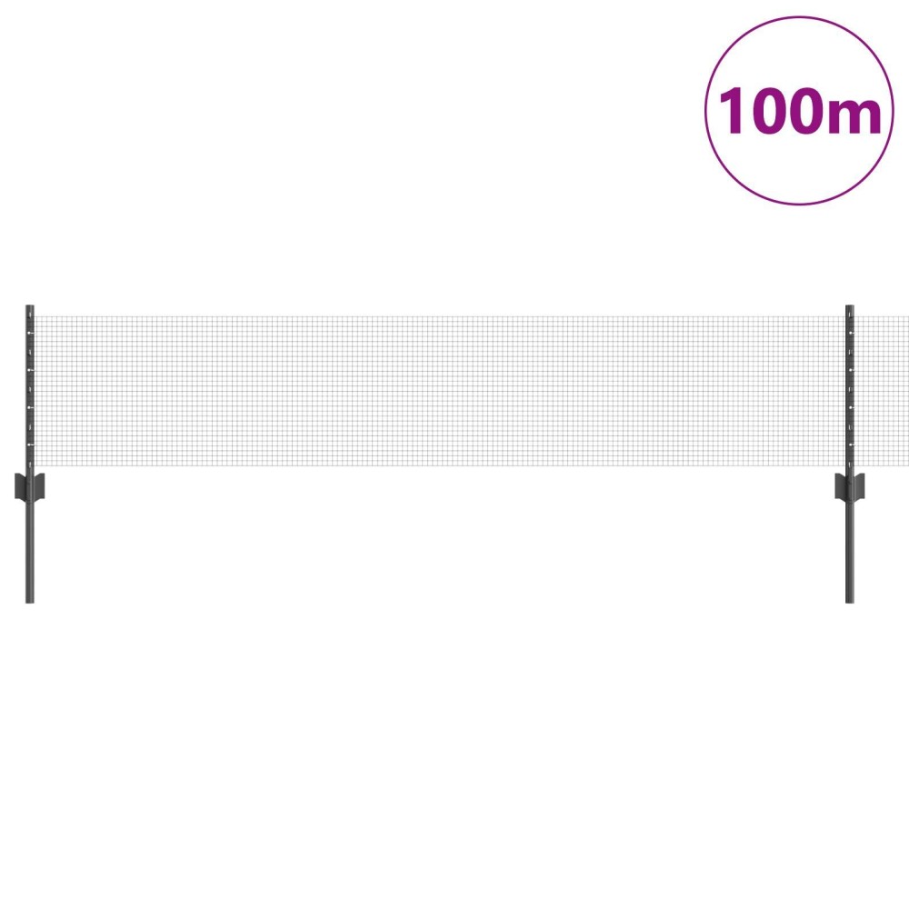vidaXL Îngrădire cu stâlpi Gri 0.4 x 100 m Oțel