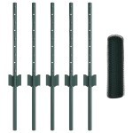 vidaXL Îngrădire cu stâlpi Verde 0.4 x 10 m Oțel vidaXL Îngrădire cu stâlpi Verde 0.4 x 10 m Oțel