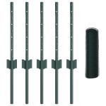 vidaXL Îngrădire cu stâlpi Verde 0.4 x 10 m Oțel