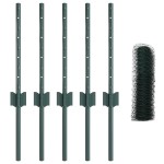 vidaXL Îngrădire cu stâlpi Verde 0.4 x 10 m Oțel vidaXL Îngrădire cu stâlpi Verde 0.4 x 10 m Oțel