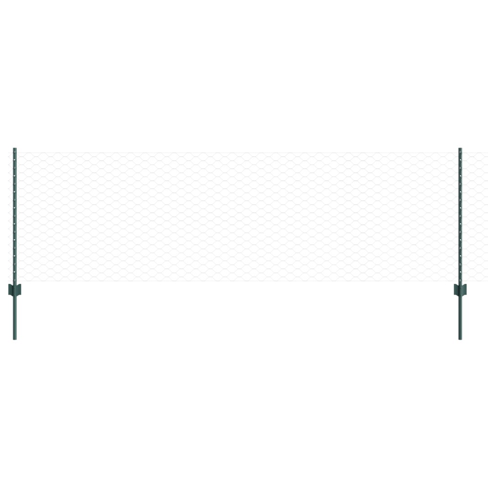 Posturi de Gard vidaXL 5 buc U-Channel Verde 80 cm Oțel