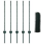 vidaXL Îngrădire cu stâlpi Verde 0.8 x 10 m Oțel vidaXL Îngrădire cu stâlpi Verde 0.8 x 10 m Oțel