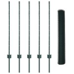 vidaXL Îngrădire cu stâlpi Verde 1 x 10 m Oțel vidaXL Îngrădire cu stâlpi Verde 1 x 10 m Oțel