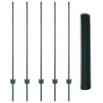 vidaXL Îngrădire cu stâlpi Verde 1.2 x 10 m Oțel vidaXL Îngrădire cu stâlpi Verde 1.2 x 10 m Oțel