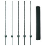 vidaXL Îngrădire cu stâlpi Verde 1.2 x 10 m Oțel vidaXL Îngrădire cu stâlpi Verde 1.2 x 10 m Oțel
