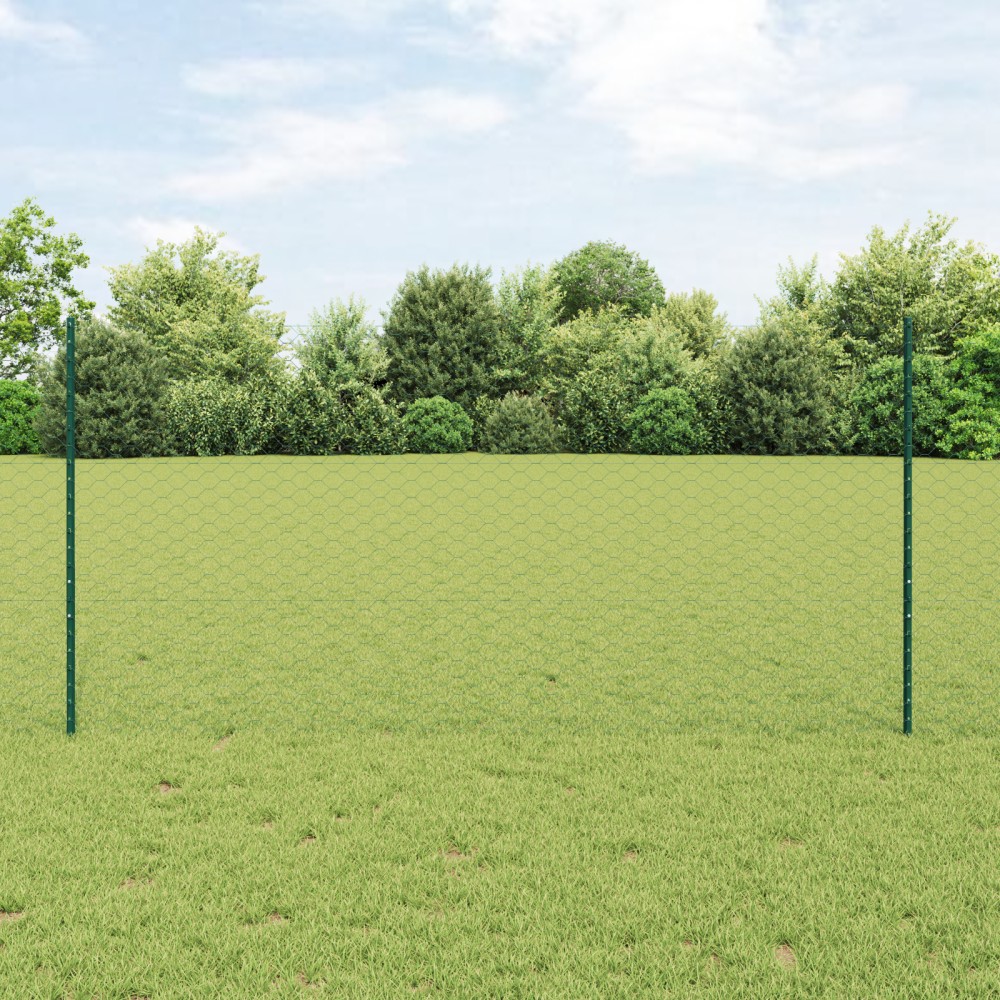 Stâlpi de gard vidaXL 5 pcs U-Channel Verde 120 cm Oțel