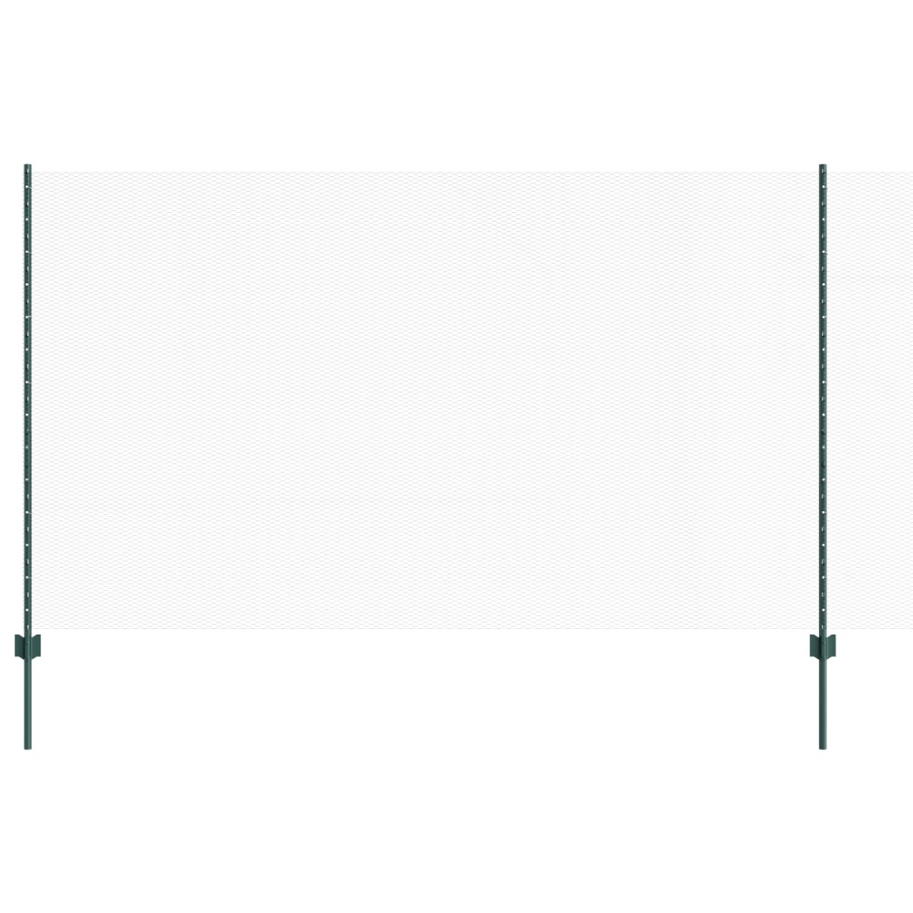 vidaXL Îngrădire cu stâlpi Verde 1.4 x 10 m Oțel