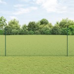 vidaXL Îngrădire cu stâlpi Verde 1.4 x 10 m Oțel