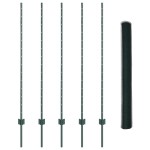 vidaXL Îngrădire cu stâlpi Verde 1.4 x 10 m Oțel